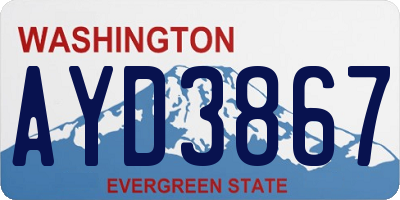 WA license plate AYD3867