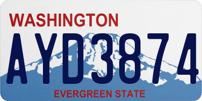 WA license plate AYD3874