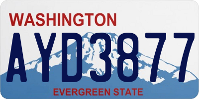 WA license plate AYD3877