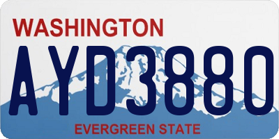 WA license plate AYD3880