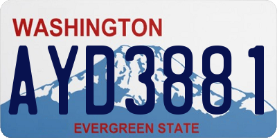 WA license plate AYD3881