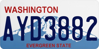 WA license plate AYD3882