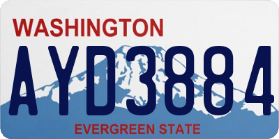 WA license plate AYD3884