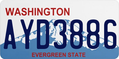 WA license plate AYD3886
