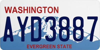 WA license plate AYD3887