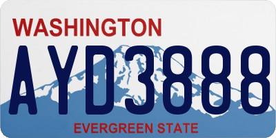 WA license plate AYD3888