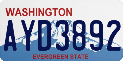 WA license plate AYD3892