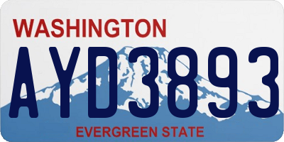 WA license plate AYD3893