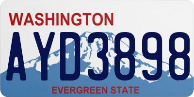 WA license plate AYD3898
