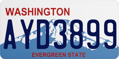 WA license plate AYD3899