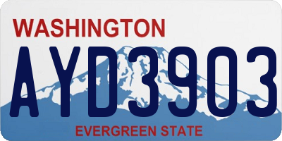 WA license plate AYD3903