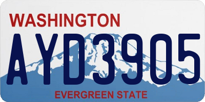 WA license plate AYD3905