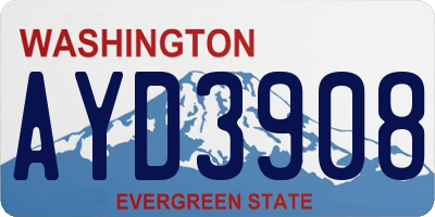 WA license plate AYD3908