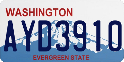 WA license plate AYD3910