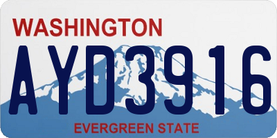 WA license plate AYD3916