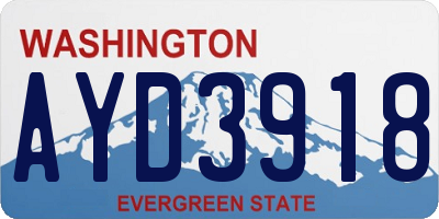 WA license plate AYD3918