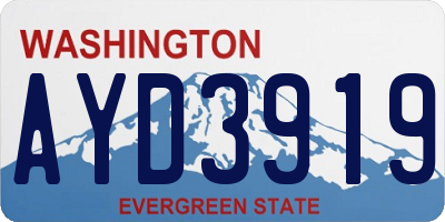 WA license plate AYD3919