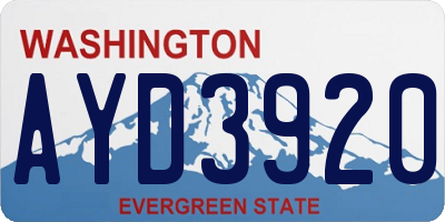 WA license plate AYD3920