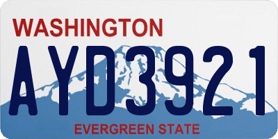 WA license plate AYD3921