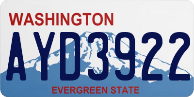WA license plate AYD3922