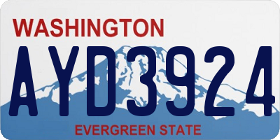 WA license plate AYD3924