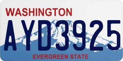WA license plate AYD3925