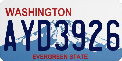 WA license plate AYD3926