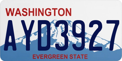 WA license plate AYD3927