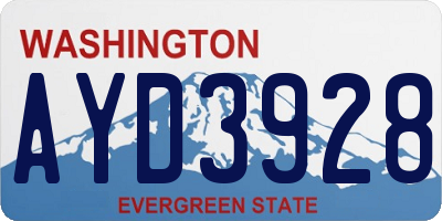 WA license plate AYD3928