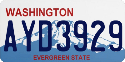 WA license plate AYD3929