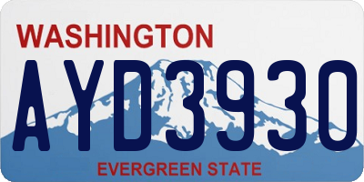 WA license plate AYD3930