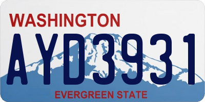 WA license plate AYD3931