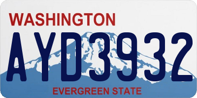 WA license plate AYD3932