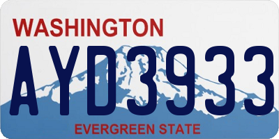 WA license plate AYD3933