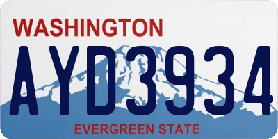 WA license plate AYD3934