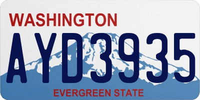 WA license plate AYD3935