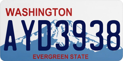 WA license plate AYD3938