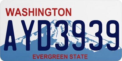 WA license plate AYD3939