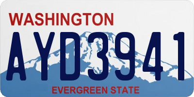WA license plate AYD3941