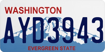 WA license plate AYD3943
