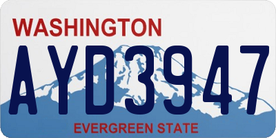 WA license plate AYD3947
