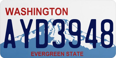 WA license plate AYD3948
