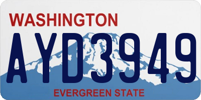 WA license plate AYD3949
