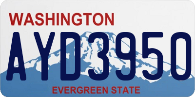 WA license plate AYD3950
