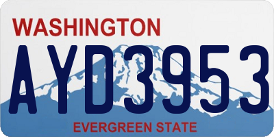 WA license plate AYD3953