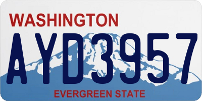 WA license plate AYD3957