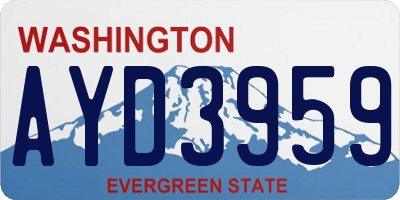 WA license plate AYD3959