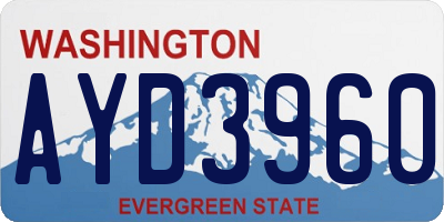 WA license plate AYD3960