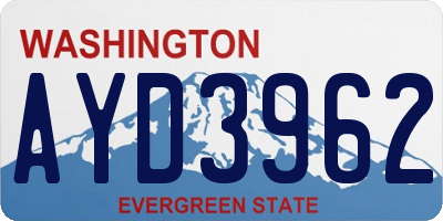 WA license plate AYD3962
