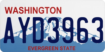 WA license plate AYD3963